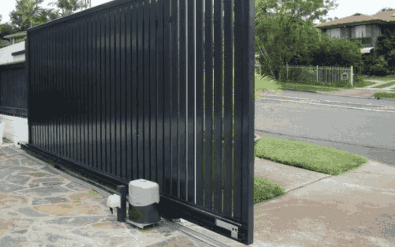Automatic sliding gate motor fitted to a villa gate in Oman