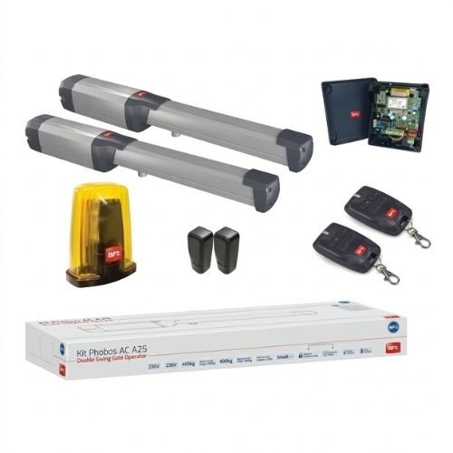 BFT Phobos AC A25 swing gate motor pair kit in Oman with control panel and remotes