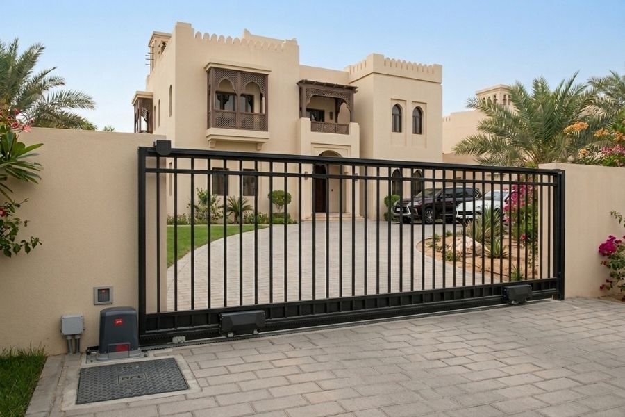Sliding gate motor installed on a villa gate in Muscat Oman