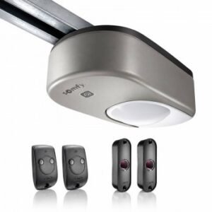 Somfy Dexxo Pro 1000 3S RTS garage door opener fitted in a villa garage in Oman